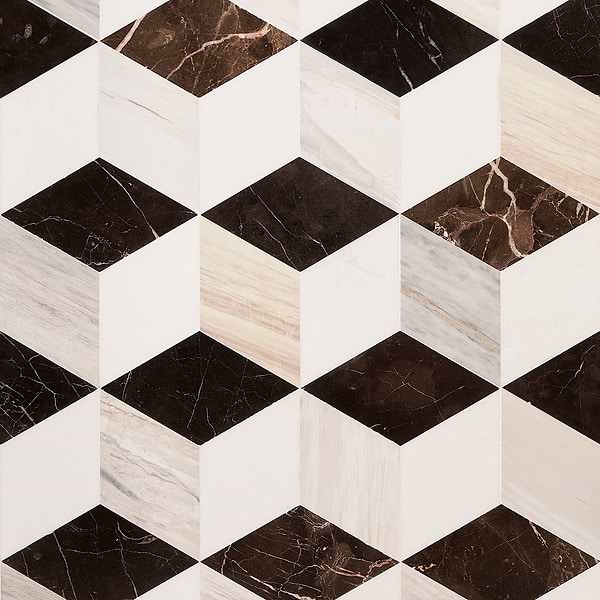 Havasar Sabbia 8x9 Polished Marble Mosaic Tile
