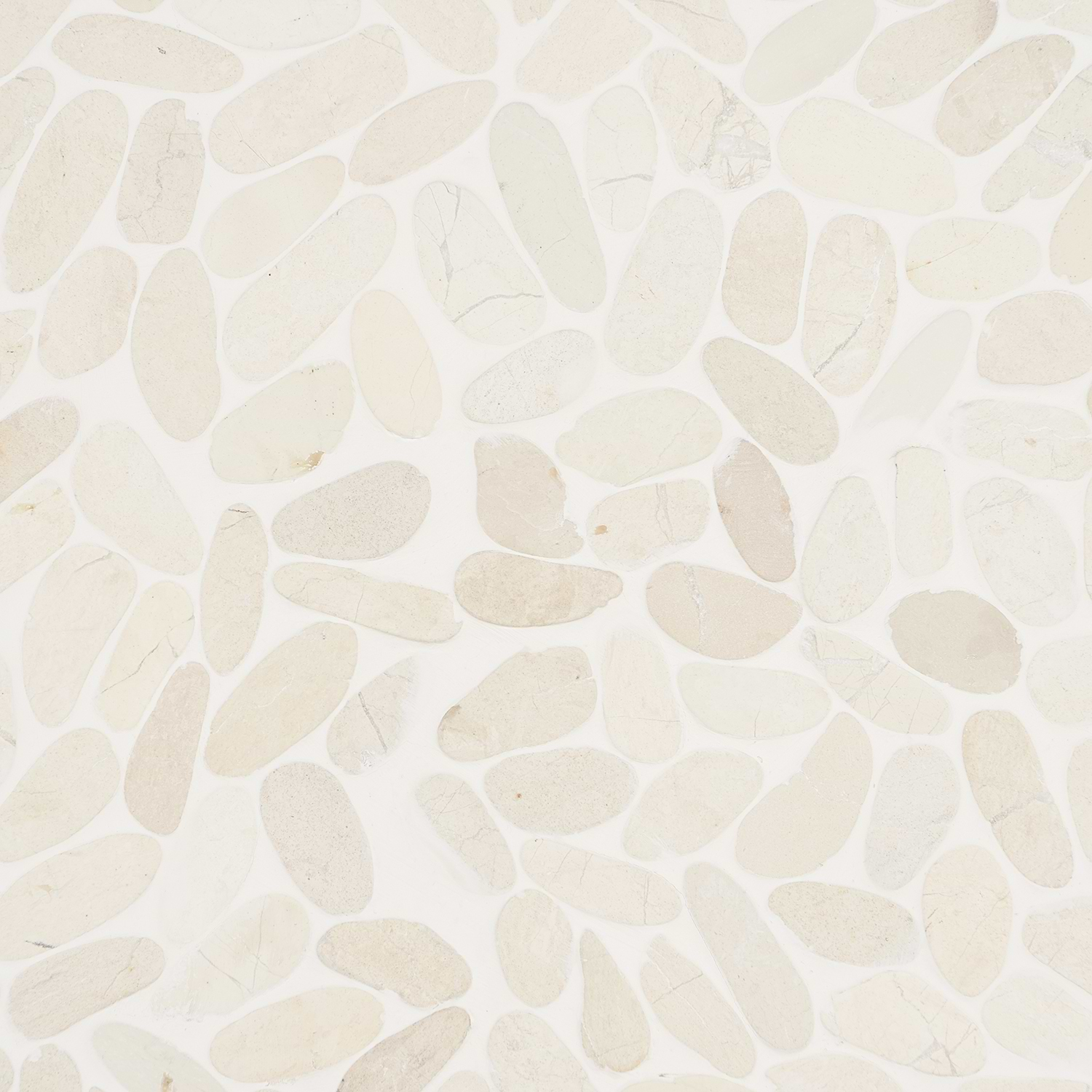 Nature Oval Lovina White Pebble Honed Mosaic Tile