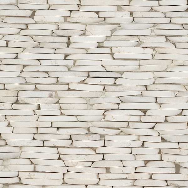 Nature White Stacked Pebble Mosaic