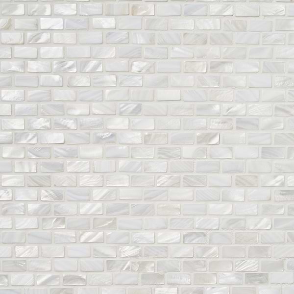 Mother of Pearl Oyster White Pearl 1/2x1 Mini Brick Polished Mosaic Tile