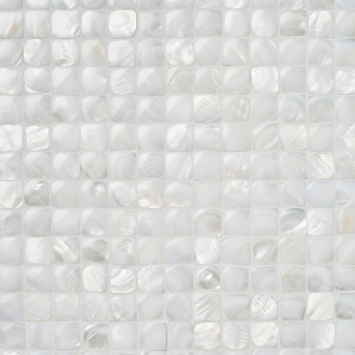 Mother of Pearl Nacre White 3D Pearl 1x1 Polished Mosaic Tile