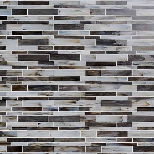 Matchstix Rainstorm Multicolor Glass Polished Mosaic Tile