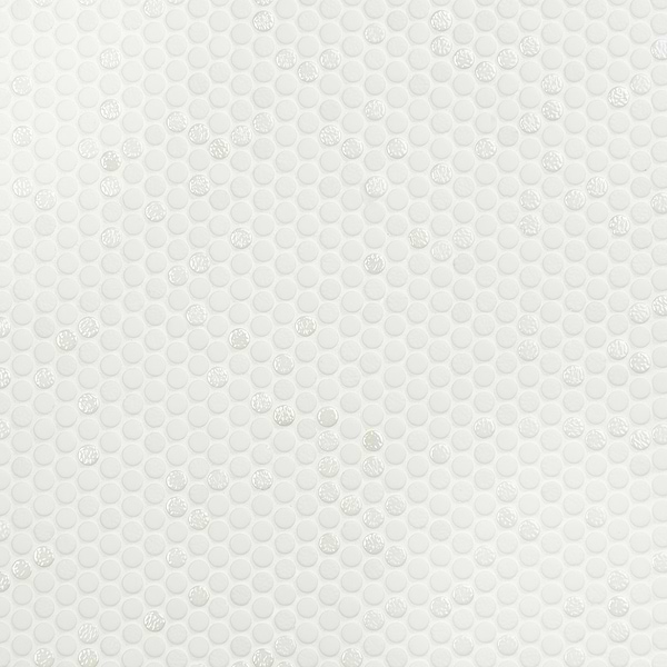 Zoe Bianco 1/2" Circle Frosted and Polished Glass Mosaic Tile