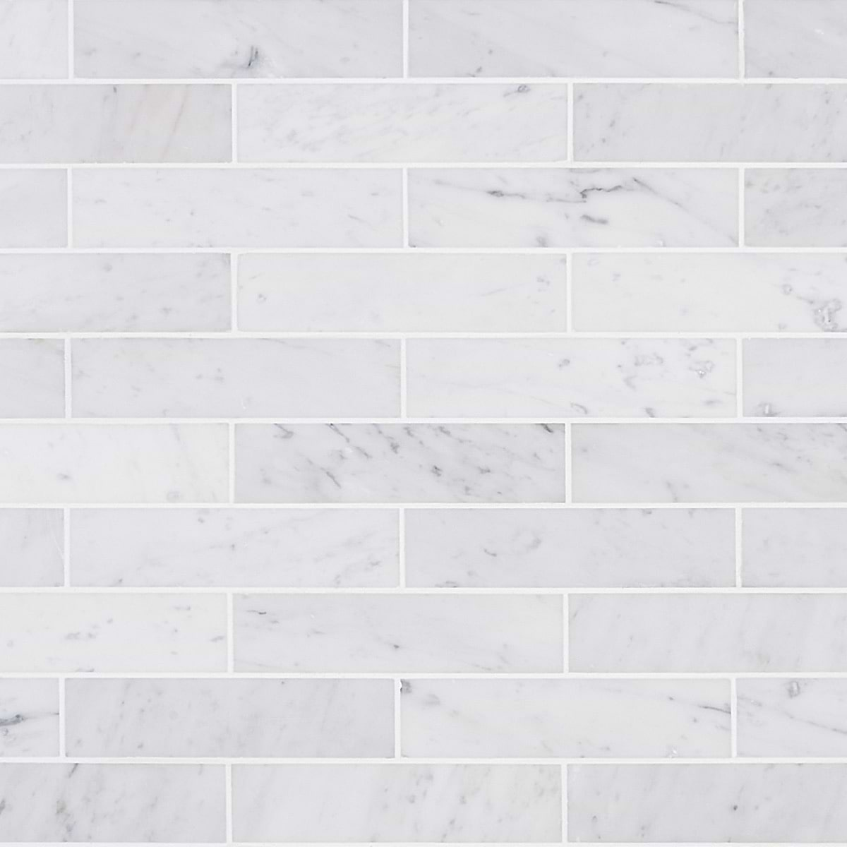 Brushed Stone Carrara White 2x8 Brushed Marble Subway Tile