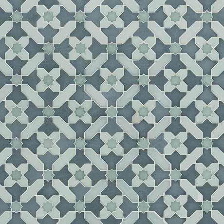 Cantico Safi Ocean Blue Mixed Finish Lava Stone and Cement Mosaic Tile