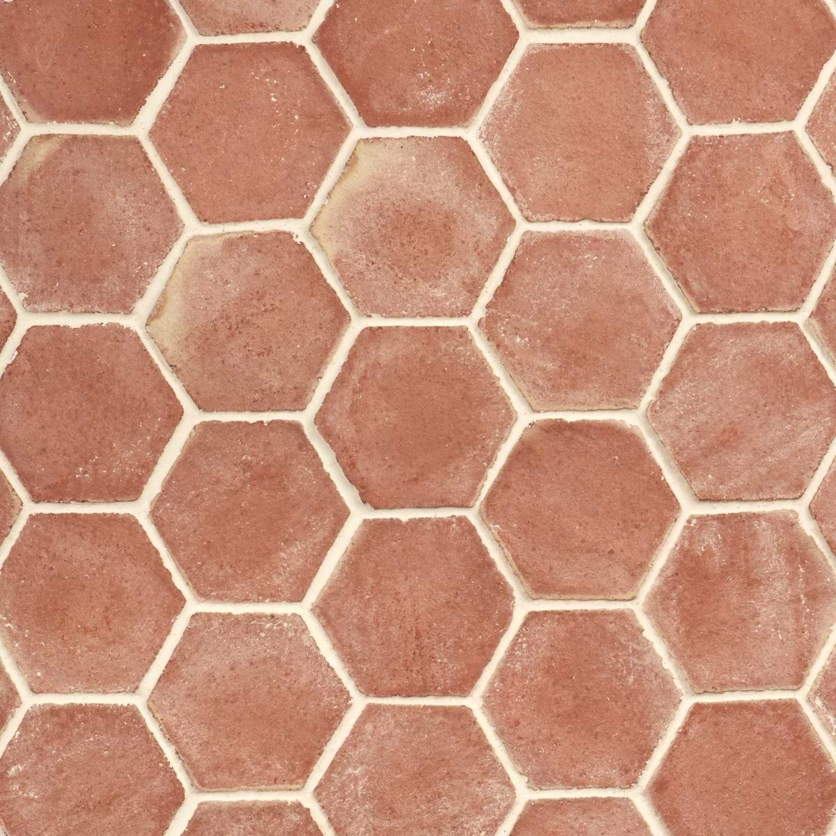 Terra Villa Red 4" Hex Matte Presealed Genuine Terracotta Tile