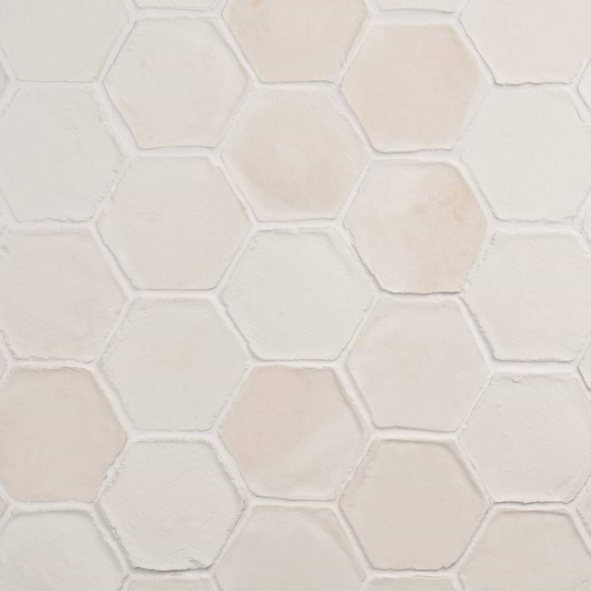 Terra Villa White 4" Hex Matte Presealed Genuine Terracotta Tile