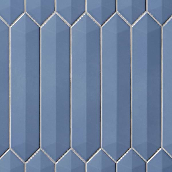 Kent Marine Blue 3x12 Contour 3D Picket Polished Ceramic Wall Tile