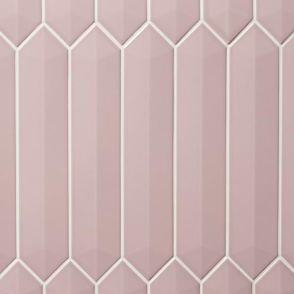 Kent Pink 3x12 Contour 3D Picket Polished Ceramic Wall Tile