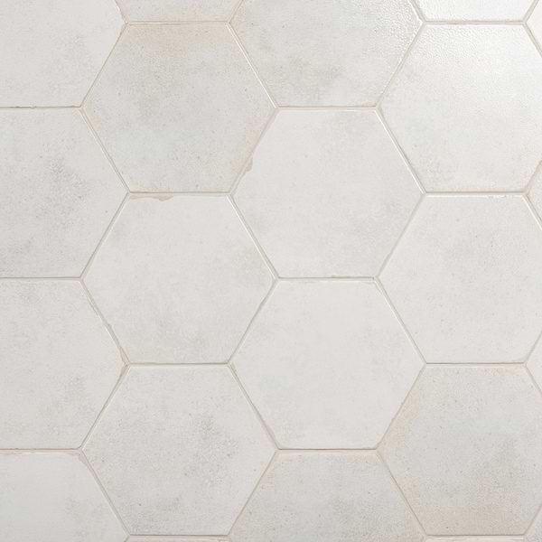 Kalay White 9" Hexagon Polished Porcelain Tile