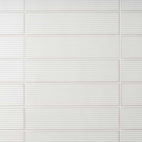 Stacy Garcia ArtBlock Bianco White 4x16 Fluted Glossy Porcelain Tile