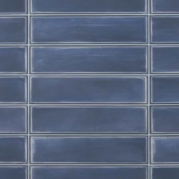Stacy Garcia ArtBlock Denim Blue 4x16 Matte Porcelain Tile