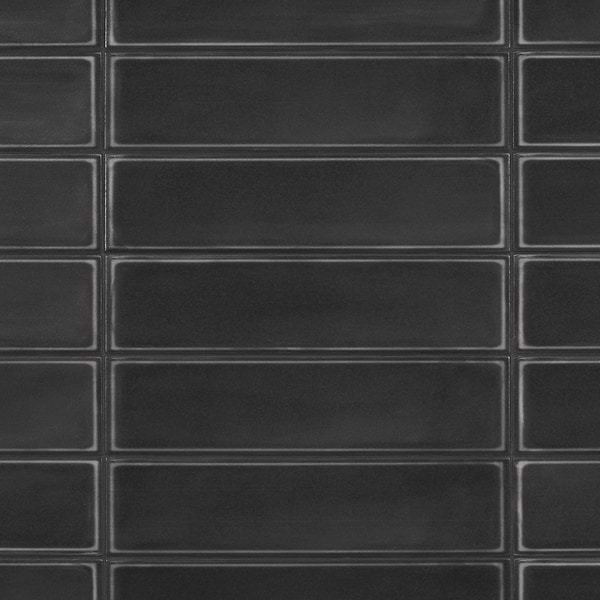 Stacy Garcia ArtBlock Nero Black 4x16 Matte Porcelain Tile