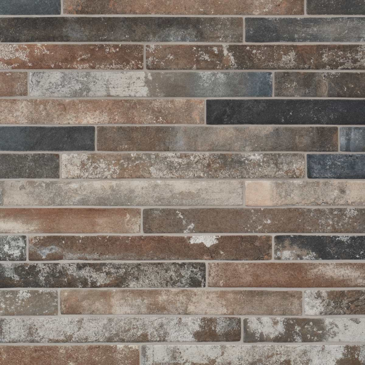 English Brick Industrial Red Mix 2x18 Matte Porcelain Tile