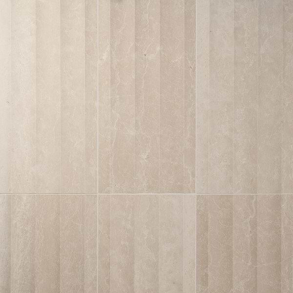 Stonework Fluted Botticino 12x24 3D Honed Marble Tile