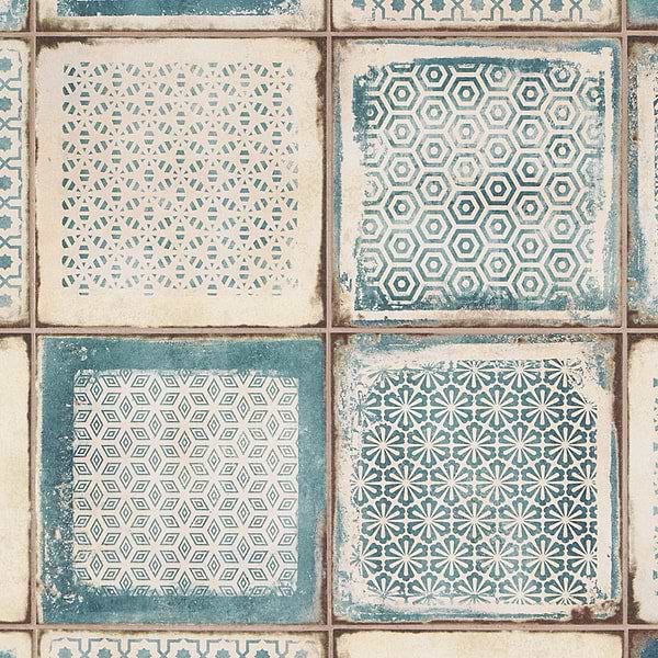 Los Lunas Deco Blue 8x8 Matte Porcelain Tile