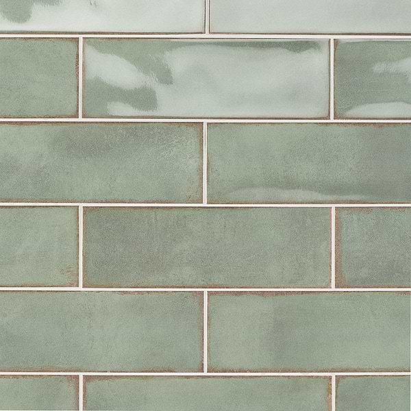 Los Lunas Green 4x12 Polished Ceramic Subway Wall Tile