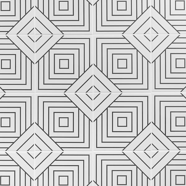 B2W Line Positive 8x8 Matte Porcelain Tile