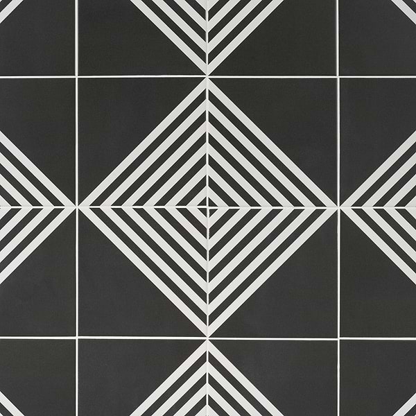 B2W Stripe Negative 8x8 Matte Porcelain Tile