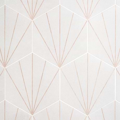 Pergola Beams White 12.5" Hexagon Porcelain Matte Tile