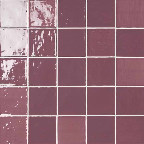 Mulberry Purple 4x4 Zellige Glossy Ceramic Tile