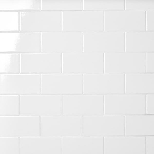 Basic White 3x6 Polished Ceramic Subway Wall Tile