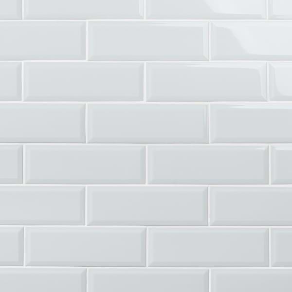 Rise Ice Blue 4x12 Beveled Glossy Ceramic Subway Tile