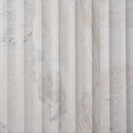 Stonework Fluted Alaska White 12x24 3D Honed Marble Tile
