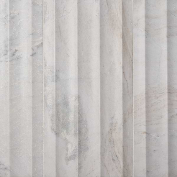 Stonework Fluted Alaska White 12x24 3D Honed Marble Tile