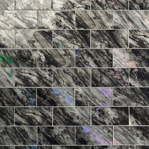 Gem Black Diamond 4x9 Polished Glass Tile