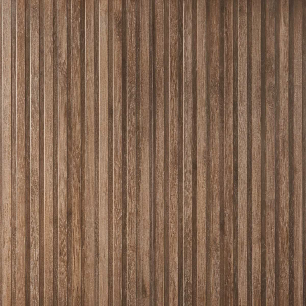 Nobu Ribbon Roble Brown 24x48 Wood Look Matte Fluted Porcelain Tile