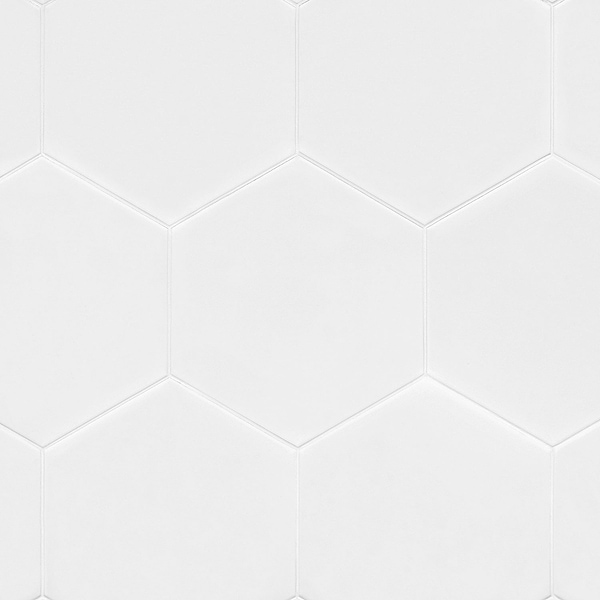 Symetro Hexagon White 10" Matte Porcelain Tile
