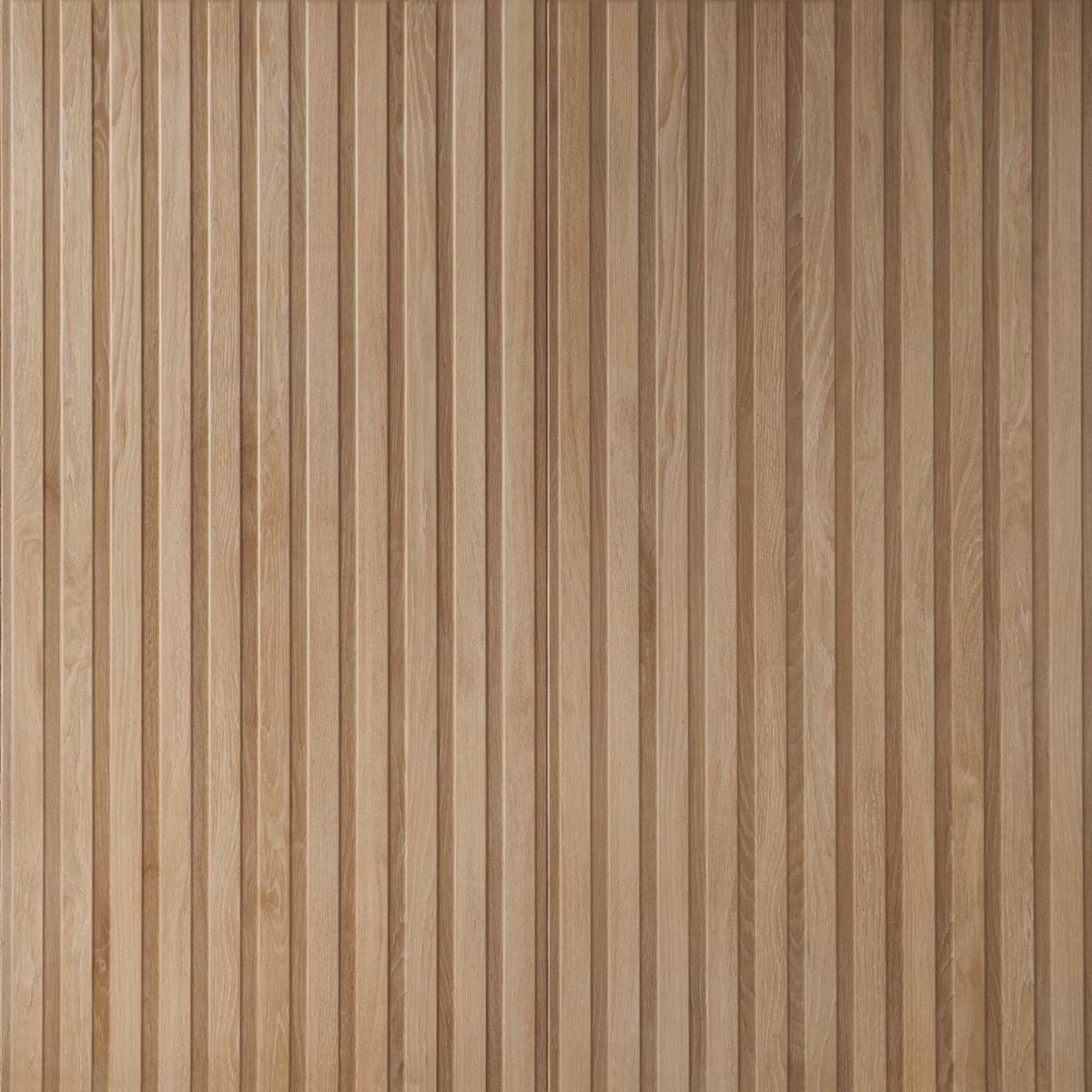 Nobu Ribbon Miel Brown 24x48 Wood Look Matte Fluted Porcelain Tile