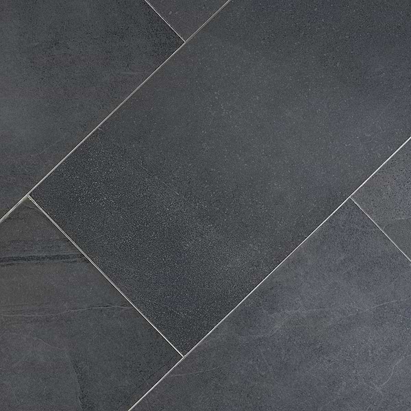 Fordham Nero 12x24 Black Matte Porcelain Floor and Wall Tile