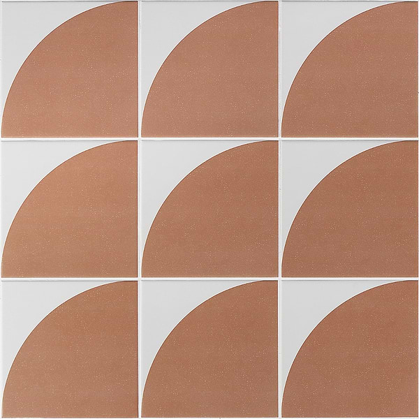 Stacy Garcia Maddox Deco Floor Terracotta Orange 8x8 Matte Porcelain Tile