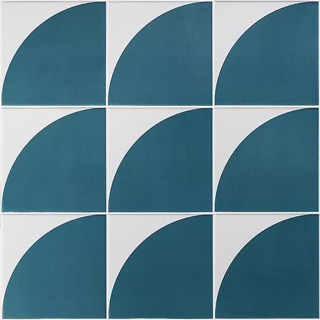 Stacy Garcia Maddox Deco Teal Blue 8x8 Matte Porcelain Tile