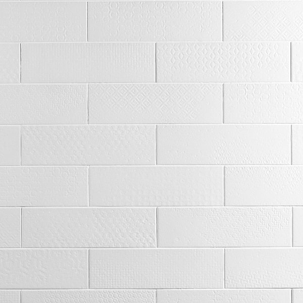 Tessuto White 4x12 Porcelain Matte Subway Tile for Wall & Floor