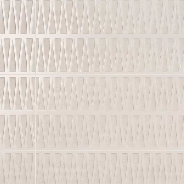 Terramay Deco White 12x36 3D Mixed Finish Matte Ceramic Tile