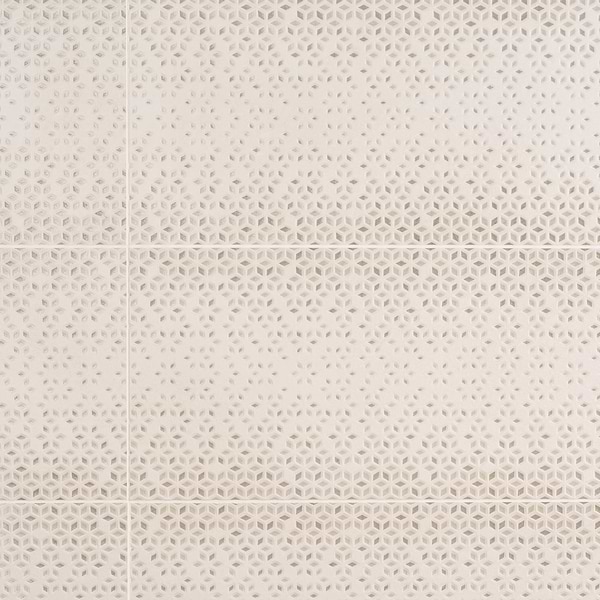 Terramay Flower Taupe 12x36 Textured Mixed Finish Matte Ceramic Tile