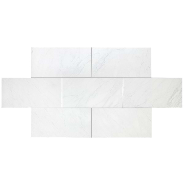 Belvedere Bianco 15x30 Marble Look Porcelain Tile