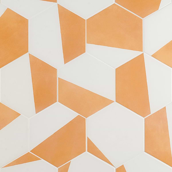 HexArt Pop Orange 8" Hexagon Matte Porcelain Tile