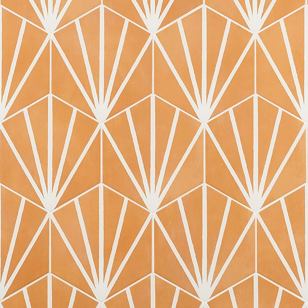 HexArt Deco Orange 8" Hexagon Matte Porcelain Tile