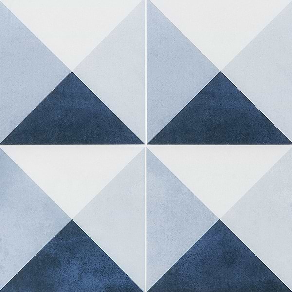 Art Geo by Elizabeth Sutton Deco Prism Blue 8x8 Matte Porcelain Tile