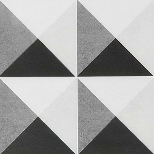 Art Geo by Elizabeth Sutton Deco Prism Charcoal Black 8x8 Matte Porcelain Tile
