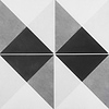 Art Geo by Elizabeth Sutton Cement Deco Charcoal Gray 8x8 Matte Porcelain Tile: Pattern 3