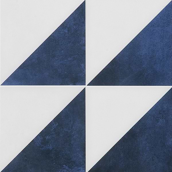 Art Geo by Elizabeth Sutton Dos Triangle Blue 8x8 Matte Porcelain Tile