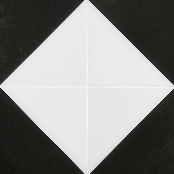 Art Geo by Elizabeth Sutton Dos Checkerboard Charcoal Black 8x8 Matte Porcelain Tile