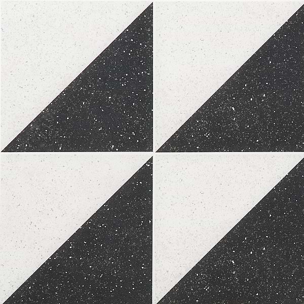 Art Geo Terrazzo Dos Charcoal Black by Elizabeth Sutton 8x8 Matte Porcelain Tile