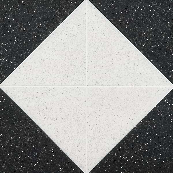 Art Geo Terrazzo Dos Charcoal Black by Elizabeth Sutton 8x8 Matte Porcelain Tile: Pattern 2