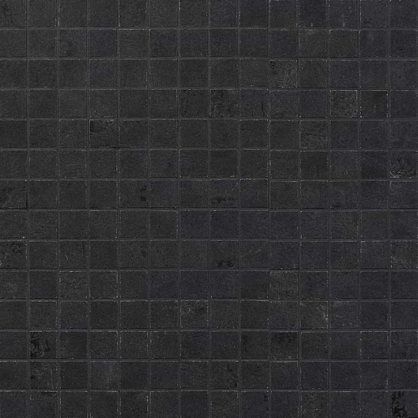Portrait Black Gold 1x1 Matte Porcelain Mosaic Tile